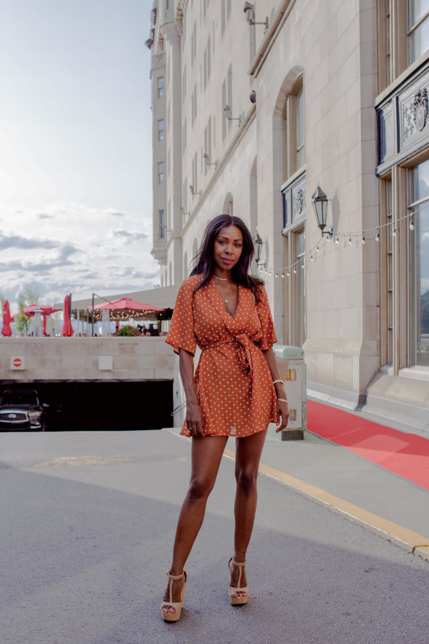 Dominique Baker in Pretty Little Thing Dress at Fairmont Chateau Laurier