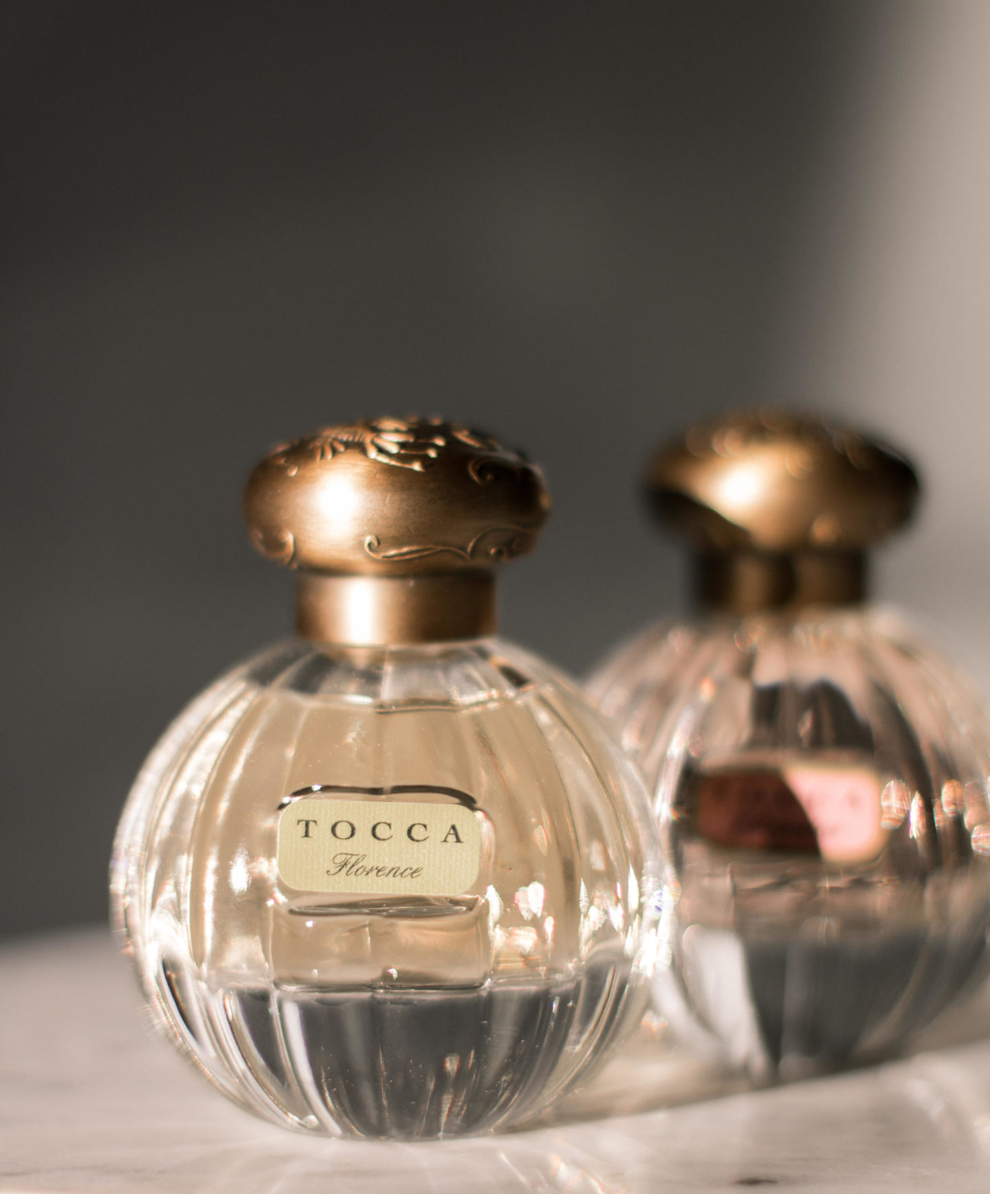 Tocca Florence Perfume on a vanity